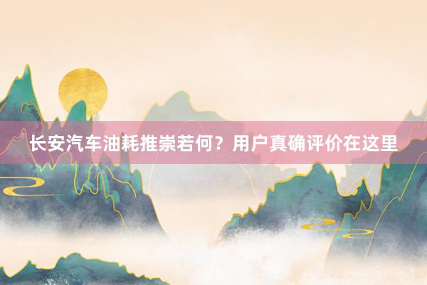 长安汽车油耗推崇若何？用户真确评价在这里