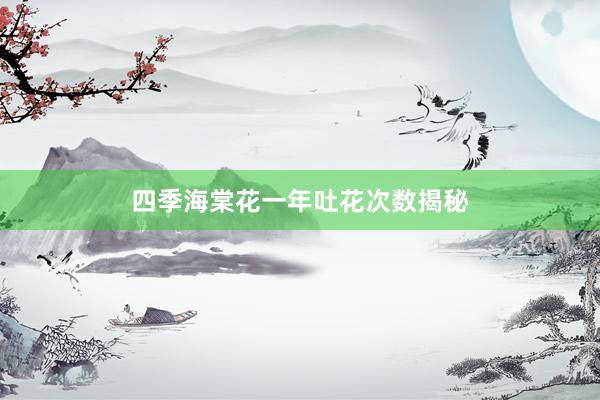 四季海棠花一年吐花次数揭秘